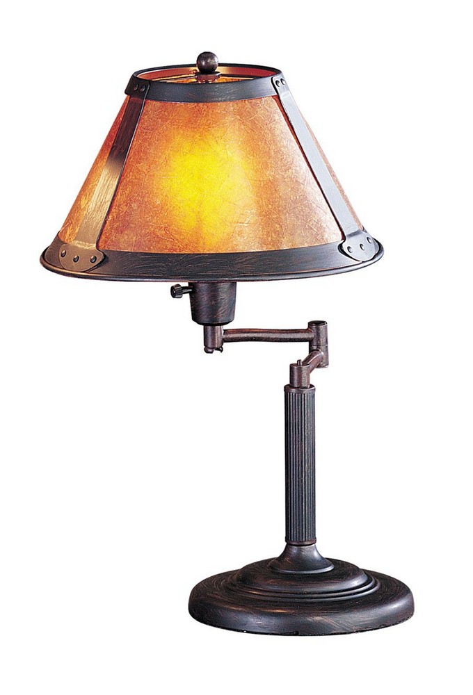 Cal Lighting-BO-462-One Light Swing Arm Table Lamp-14 Inches Wide by 9.5 Inches High Swing Arm Lamp - Colored Mica