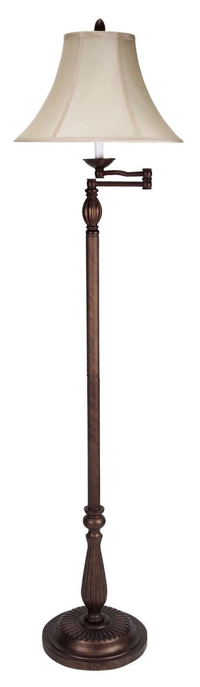 Cal Lighting-BO-581SWFL-One Light Swing Arm Floor Lamp-9.8 Inches Wide by 16.4 Inches High Antique rust