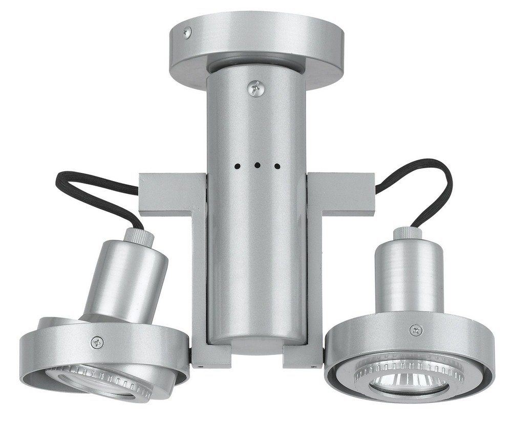 Cal Lighting-CE-962/GU10-PS-Two Light Spot Lamp Painted Silver Finish with Metal Shade