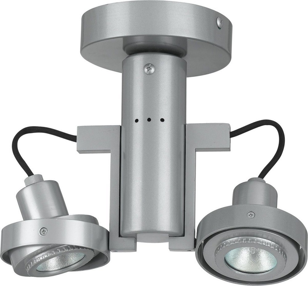 Cal Lighting-CE-962/MR-16-PS-Two Light Spot Lamp   Painted Silver Finish with Metal Shade
