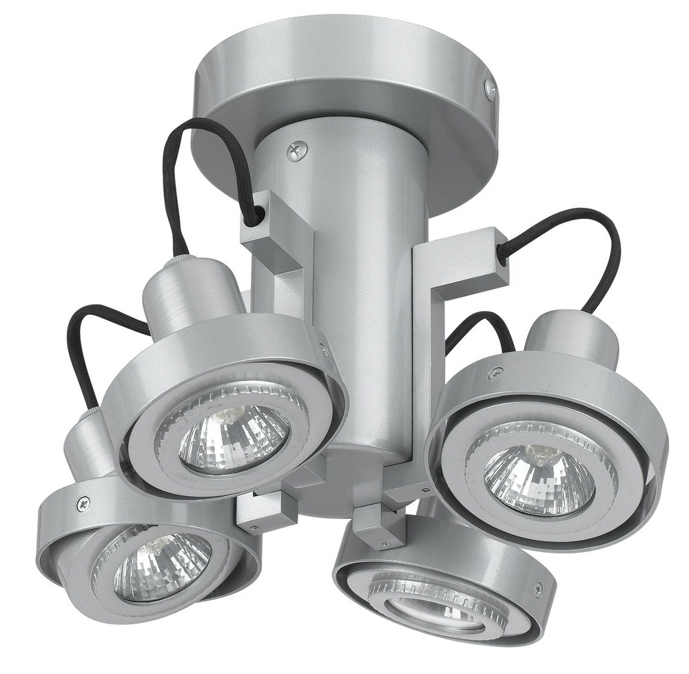 Cal Lighting-CE-964/GU10-PS-Four Light Spot Lamp   Painted Silver Finish with Metal Shade