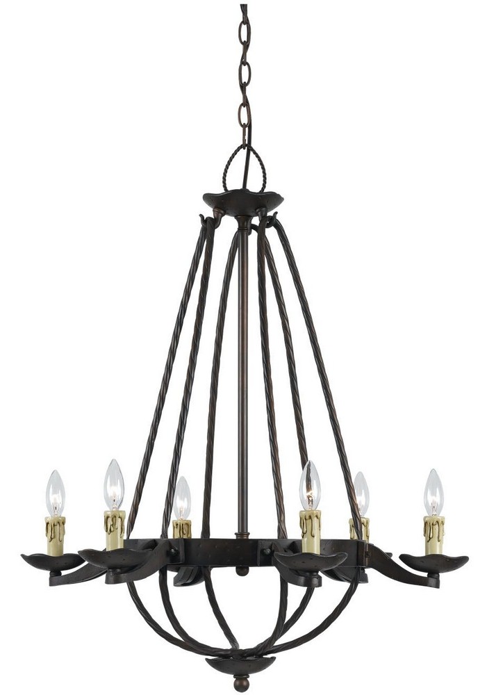 Cal Lighting-FX-3511/6-Mojave - Six Light Chandelier   Coppery Bronze Finish