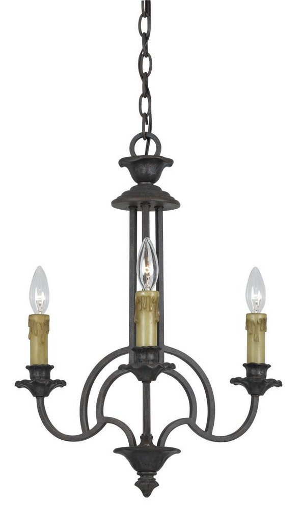 Cal Lighting-FX-3513/3-Elberton-Three Light Chandelier-18 Inches Wide by 21 Inches High   English Bronze Finish