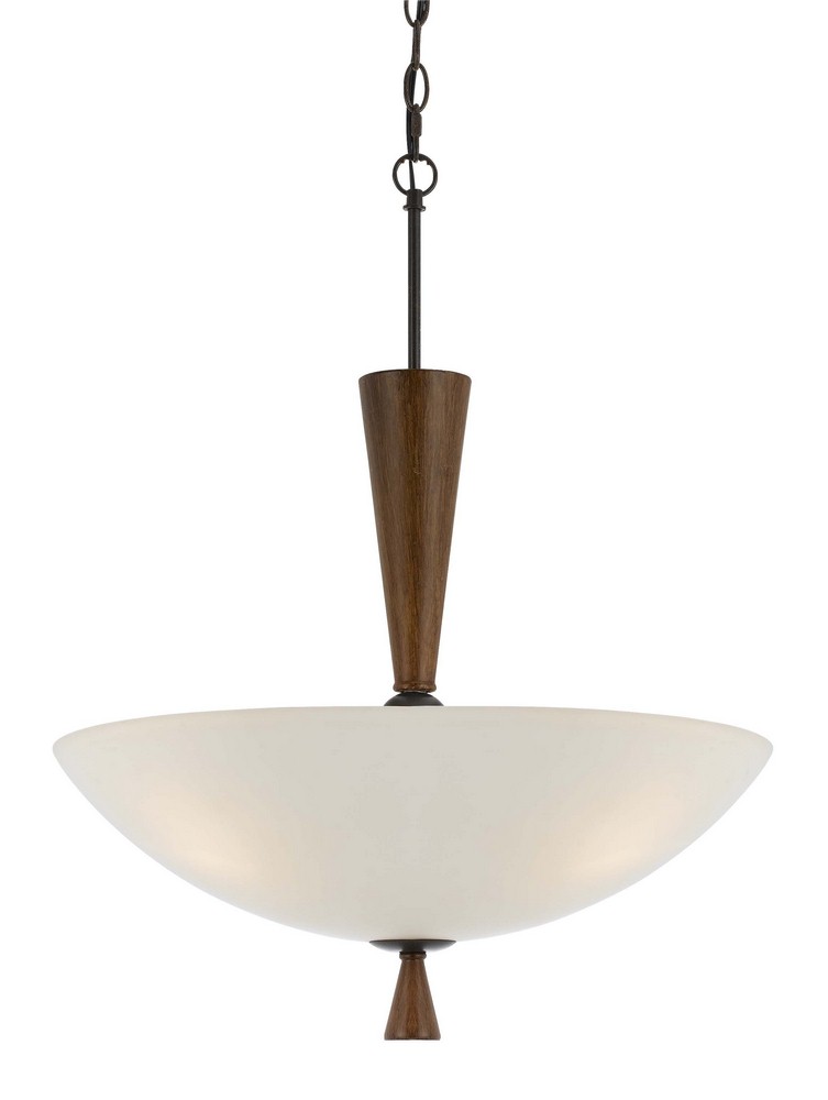 Cal Lighting-FX-3528/1P-Three Light Pendant-20 Inches Wide by 25.5 Inches High   Mahogany Finish with Verona Glass