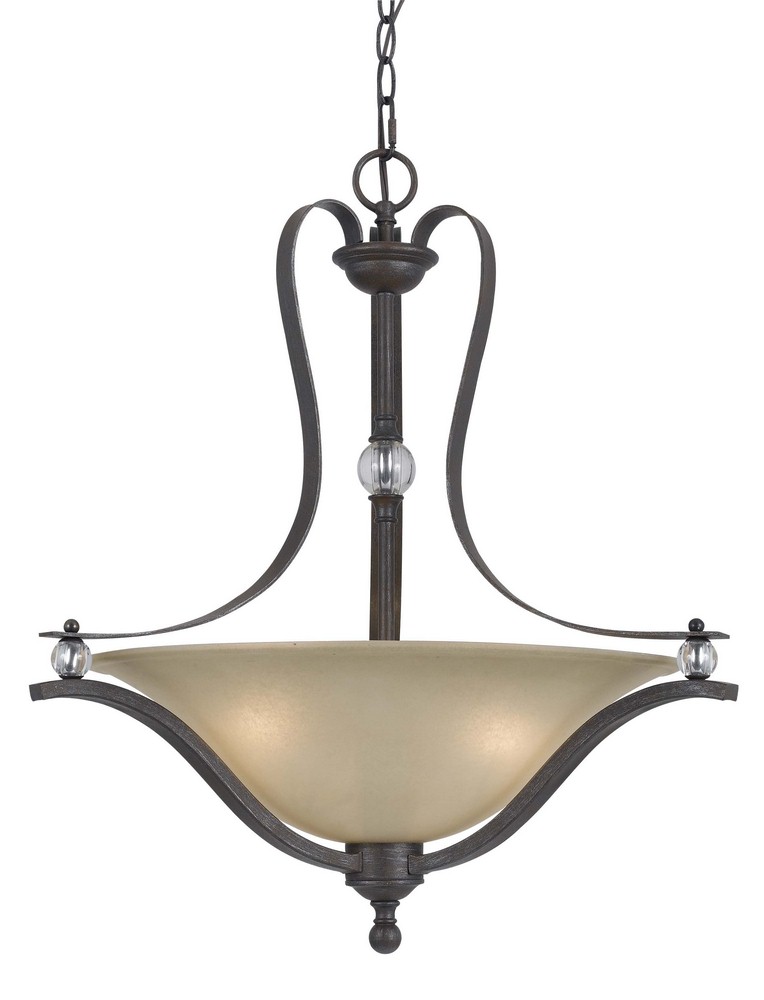 Cal Lighting-FX-3530/1P-Riverton-Three Light Pendant-22.5 Inches Wide by 25 Inches High   Dark Bronze Finish
