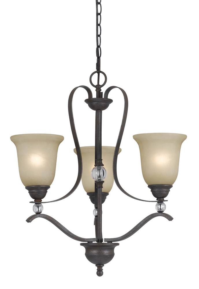 Cal Lighting-FX-3530/3-Riverton-Three Light Chandelier-21 Inches Wide by 24 Inches High   Dark Bronze Finish