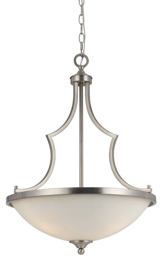 Cal Lighting-FX-3531/1P-Barrie-Three Light Pendant-19 Inches Wide by 26.5 Inches High brushed steel Finish