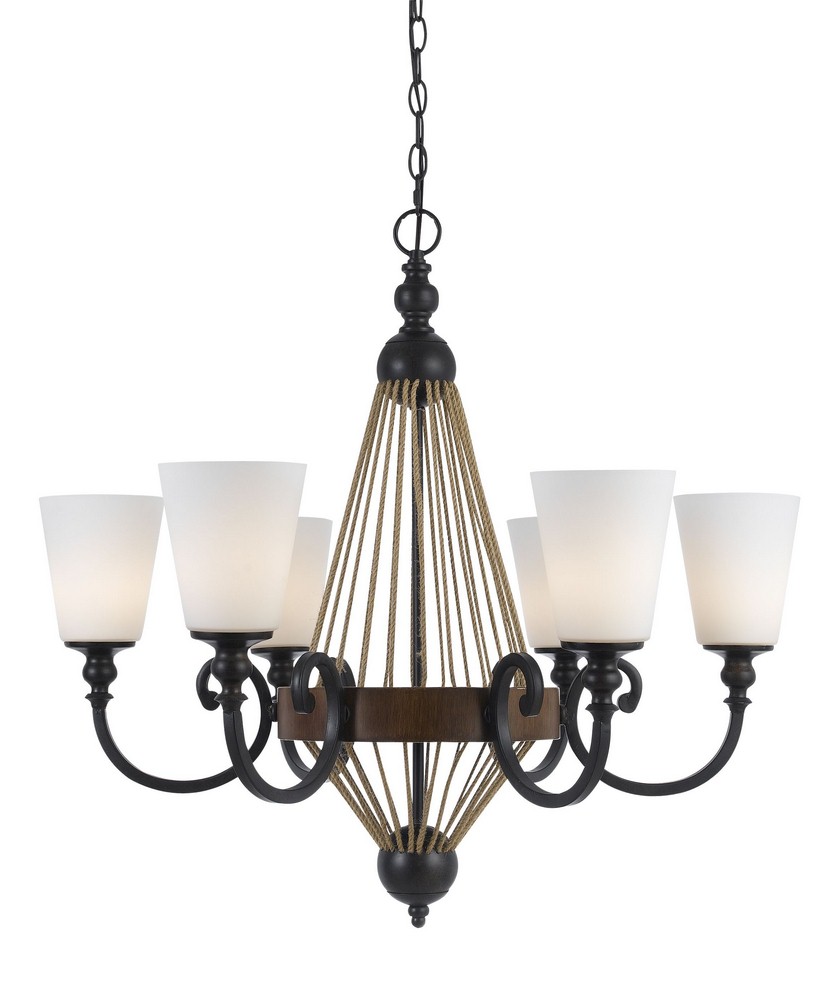 Cal Lighting-FX-3563/6-Monticello-Six Light Chandelier-30.75 Inches High   Chandelier