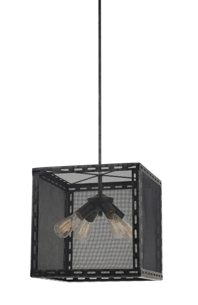 Cal Lighting-FX-3625-4-Evanston-Four Light Mesh Chandelier in Transitional Style-16 Inches Wide by 53 Inches High   Iron Finish