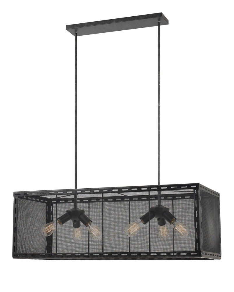 Cal Lighting-FX-3625-6-Evanston-Six Light Mesh Chandelier in Transitional Style-40 Inches Wide by 45.25 Inches High   Iron Finish
