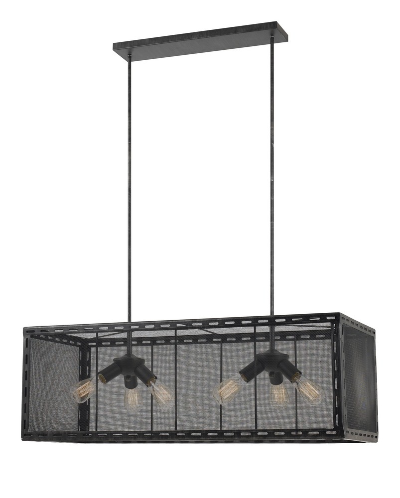 Cal Lighting-FX-3625-6-Evanston-Six Light Mesh Chandelier in Transitional Style-40 Inches Wide by 45.25 Inches High Iron Finish