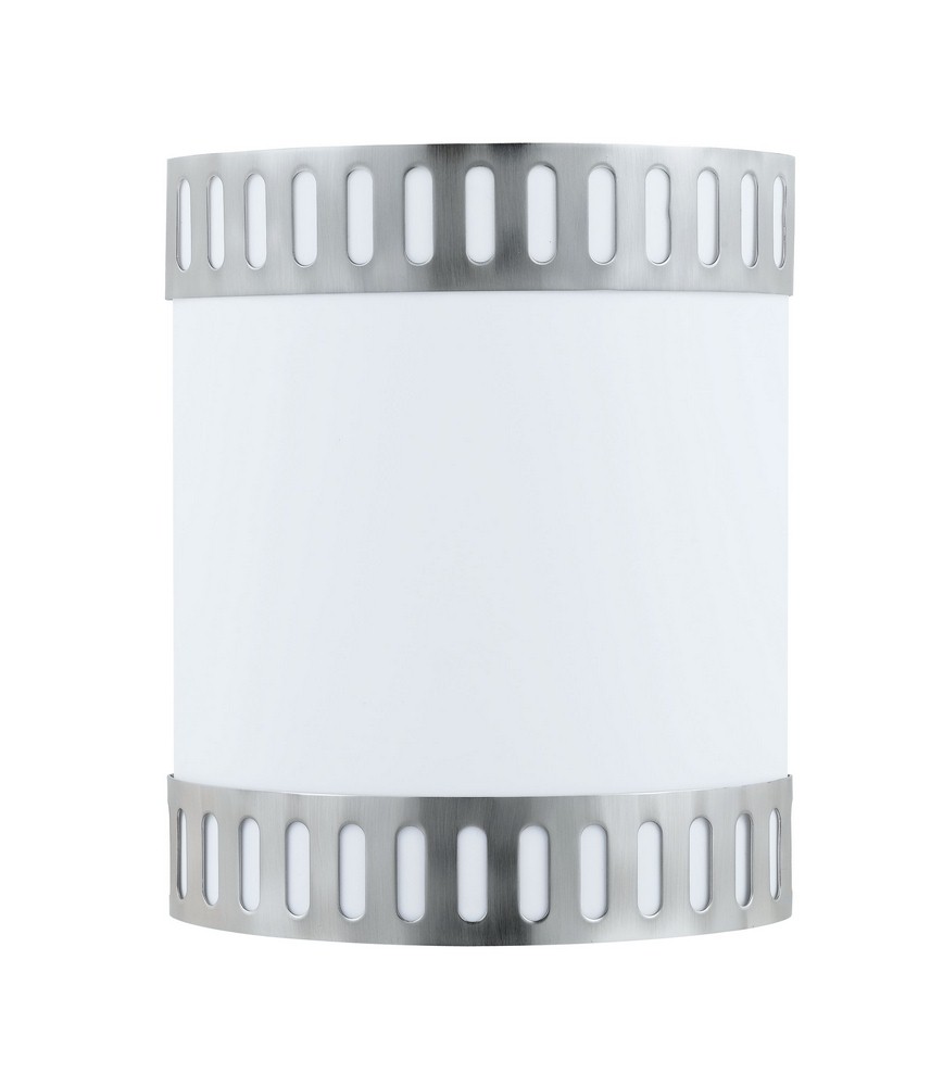 Cal Lighting-LA-161-BS-Elizabethe-One Light Wall Sconce-12.5 Inches Wide by 10.9 Inches High Brushed Steel Finish