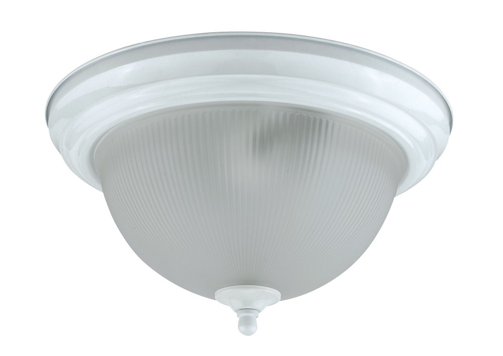 Cal Lighting-LA-180L-WH-Elizabethe-Two Light Large Flush Mount-13 Inches Wide by 7 Inches High White White Finish