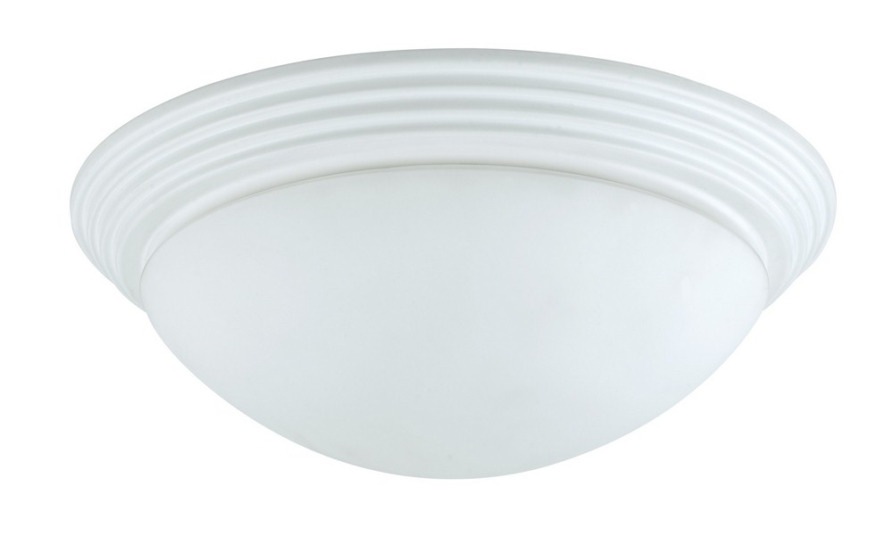 Cal Lighting-LA-181M-WH-Elizabethe-Two Light Medium Flush Mount-14 Inches Wide by 4.5 Inches High White Finish