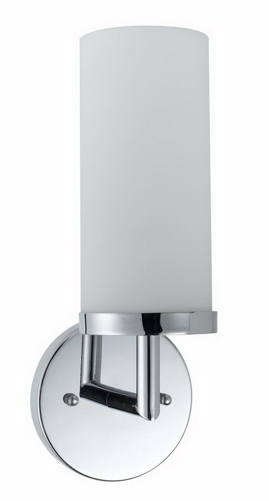 Cal Lighting-LA-8504/1-One Light Bath Vanity   Chrome Finish with Opal Glass