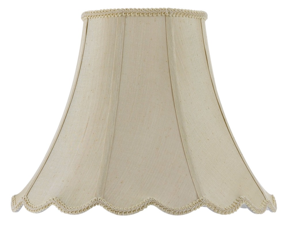 Cal Lighting-SH-8105/16-CM-Accessory- Shade-16 Inches Wide by 12.75 Inches High Scallop Bell Champagne Finish