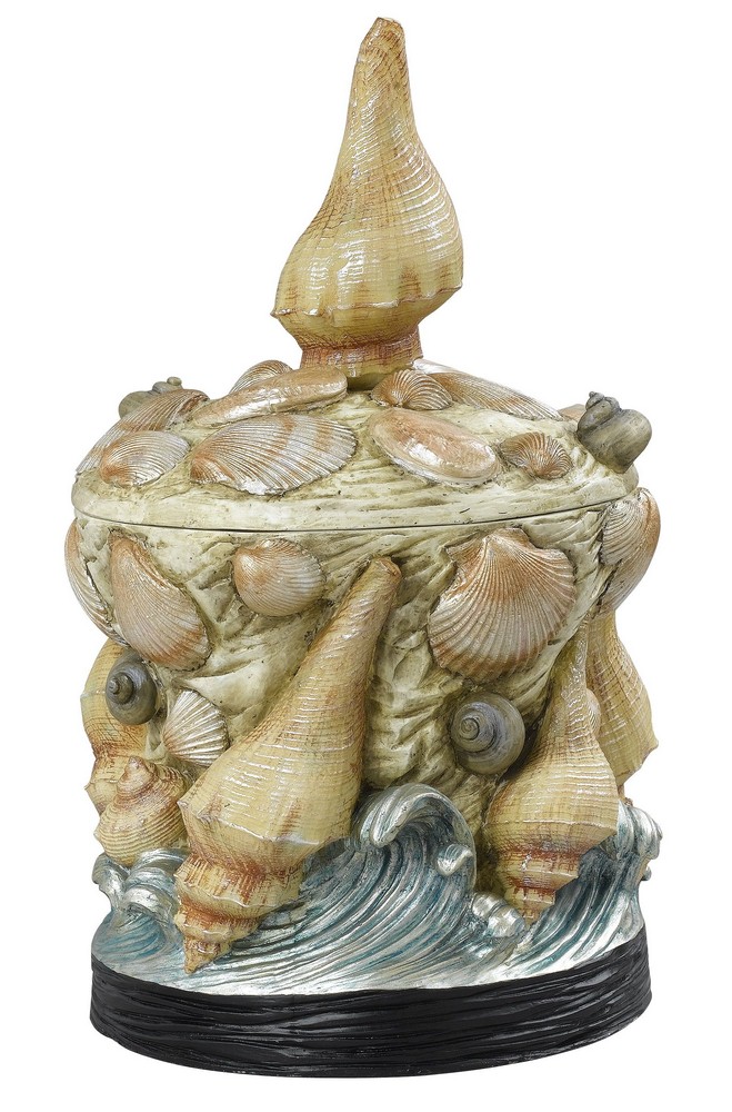 Cal Lighting-TA-934BX-Sea Shell Box-8.25 Inches Wide by 14.75 Inches High Carapace Finish
