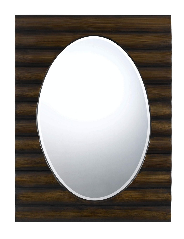 Cal Lighting-WA-2172MIR-Cheyenne- Rectangular Mirror-48 Inches Wide by 36 Inches High   Dark Bronze Finish with Beveled Glass