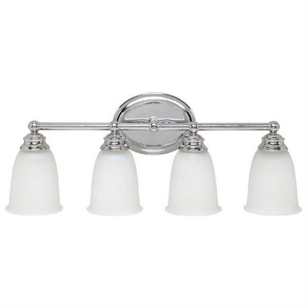 Capital Lighting-1084CH-132-4 Light Transitional Bath Vanity Approved for Damp Locations - in Transitional style - 23.5 high by 9.5 wide   Chrome Finish with Acid Washed Glass