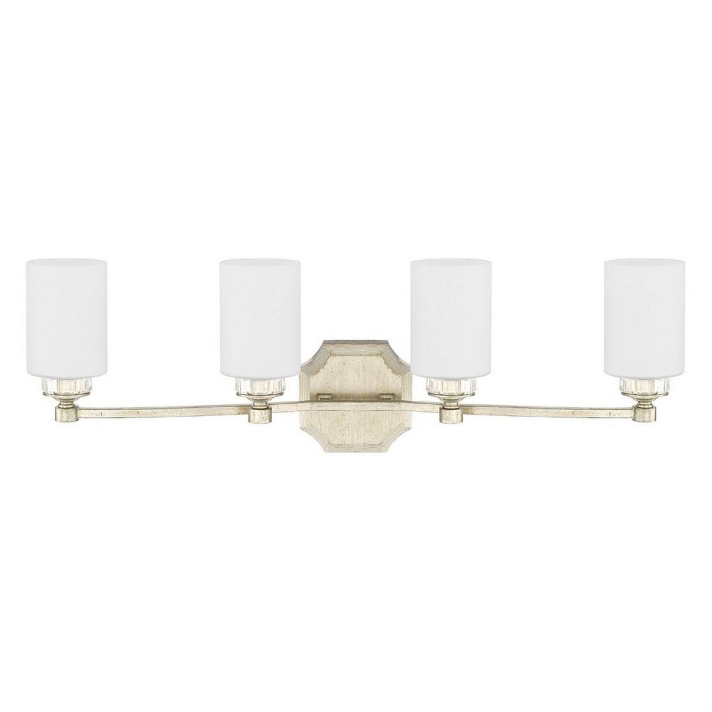 Capital Lighting-115041WG-375-Olivia - 4 Light Transitional Bath Vanity Approved for Damp Locations - in Transitional style - 32.5 high by 10.5 wide   Winter Gold Finish with Soft White Glass with K9 