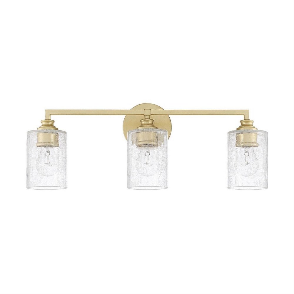 Capital Lighting-120531CG-422-Milan - 3 Light Modern Bath Vanity Approved for Damp Locations - in Modern style - 23 high by 9 wide   Capital Gold Finish with Iced Glass