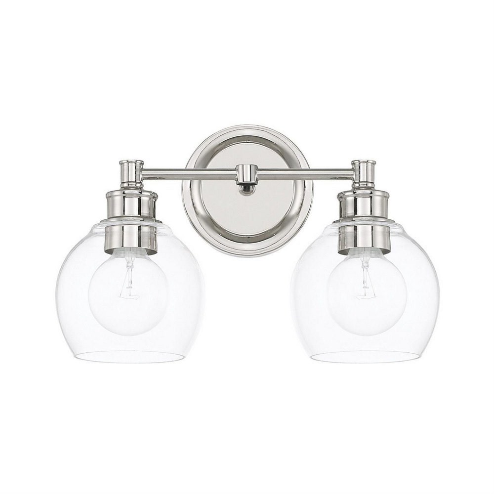 Capital Lighting-121121PN-426-Mid-Century - 2 Light Transitional Bath Vanity Approved for Damp Locations - in Transitional style - 14.5 high by 9.75 wide Polished Nickel  Polished Nickel Finish with C