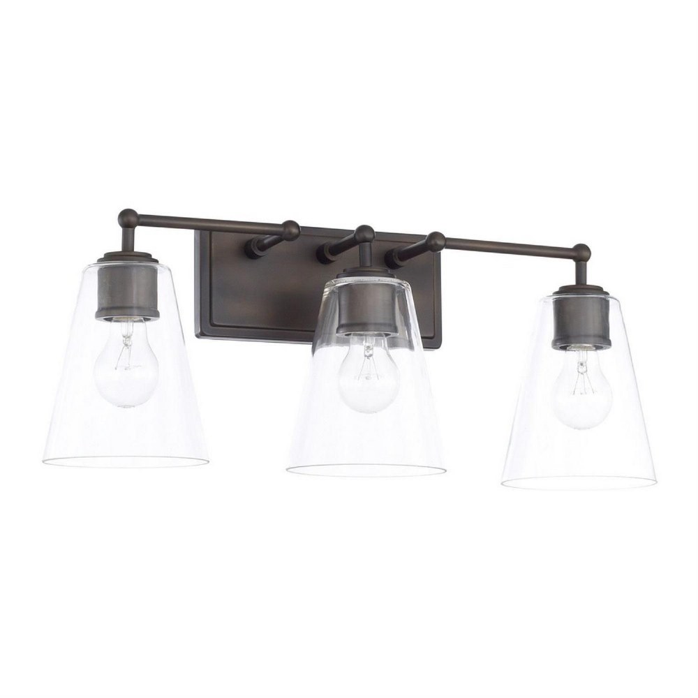 Capital Lighting-121731OB-431-3 Light Transitional Bath Vanity Approved for Damp Locations - in Transitional style - 23.5 high by 9.5 wide Old Bronze  Polished Nickel Finish with Clear Glass