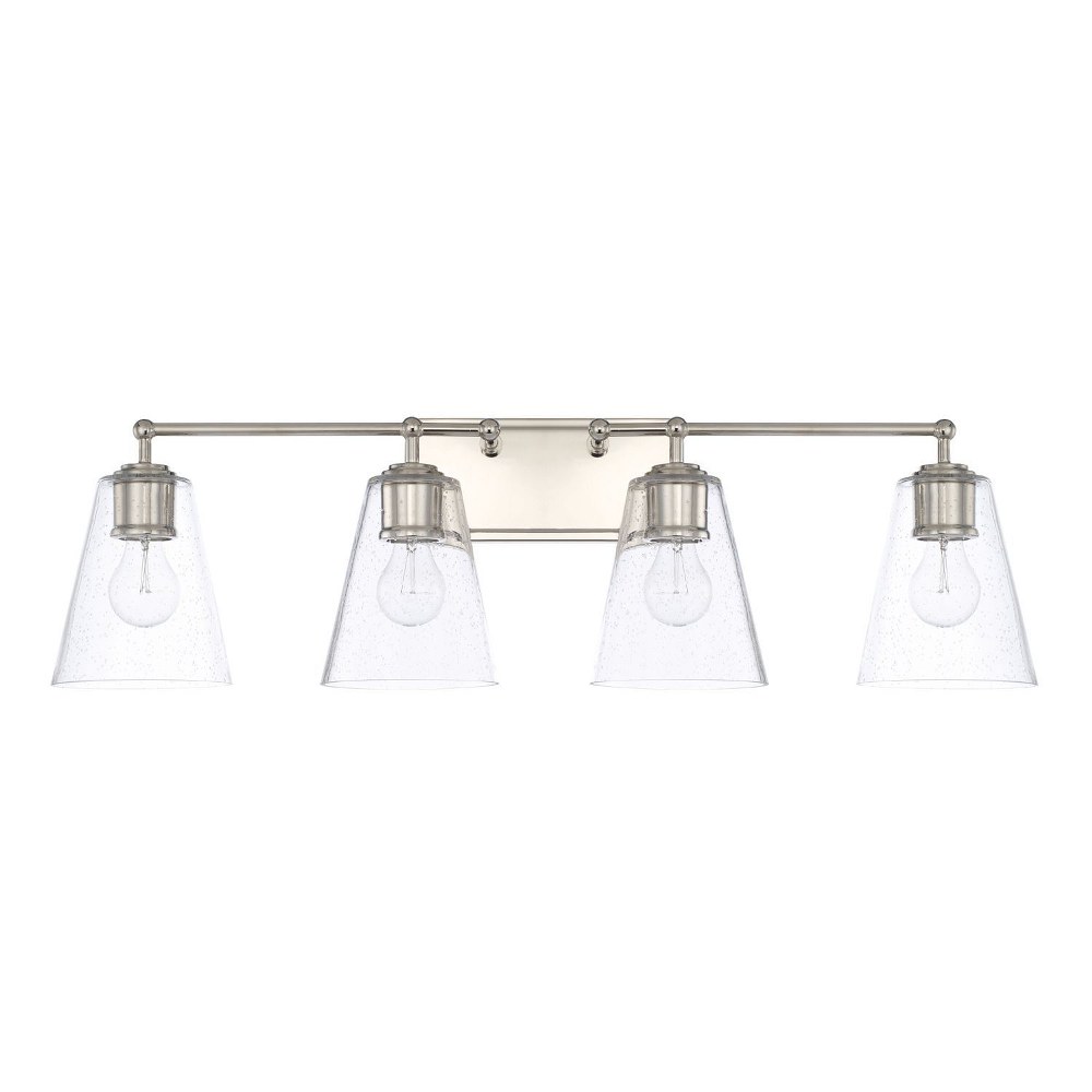 Capital Lighting-121741PN-463-4 Light Transitional Bath Vanity Approved for Damp Locations - in Transitional style - 32.5 high by 9.5 wide Polished Nickel  Polished Nickel Finish with Clear Glass
