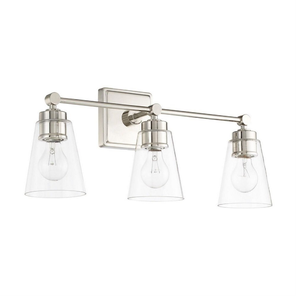 Capital Lighting-121831PN-432-Rory - 3 Light Bath Vanity   Polished Nickel Finish with Clear Glass
