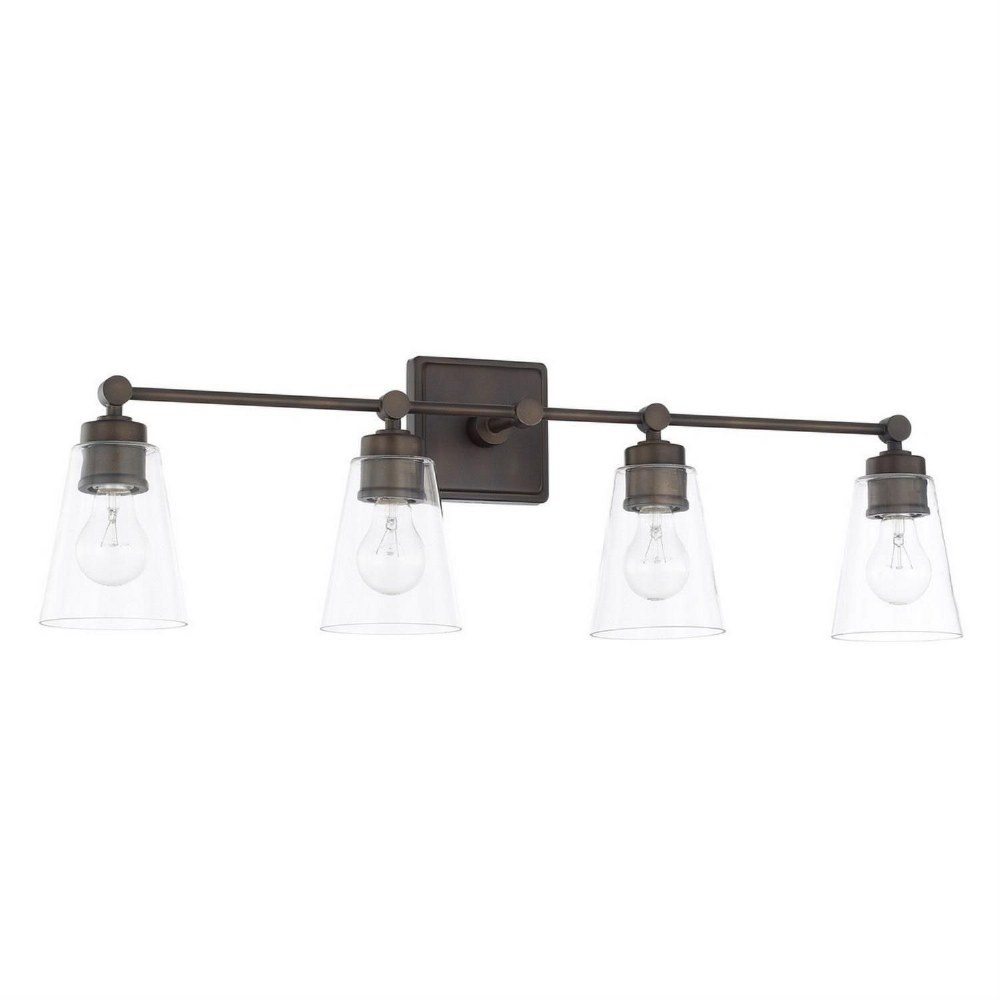 Capital Lighting-121841OB-432-4 Light Transitional Bath Vanity Approved for Damp Locations - in Transitional style - 33 high by 10 wide   Old Bronze Finish with Clear Glass
