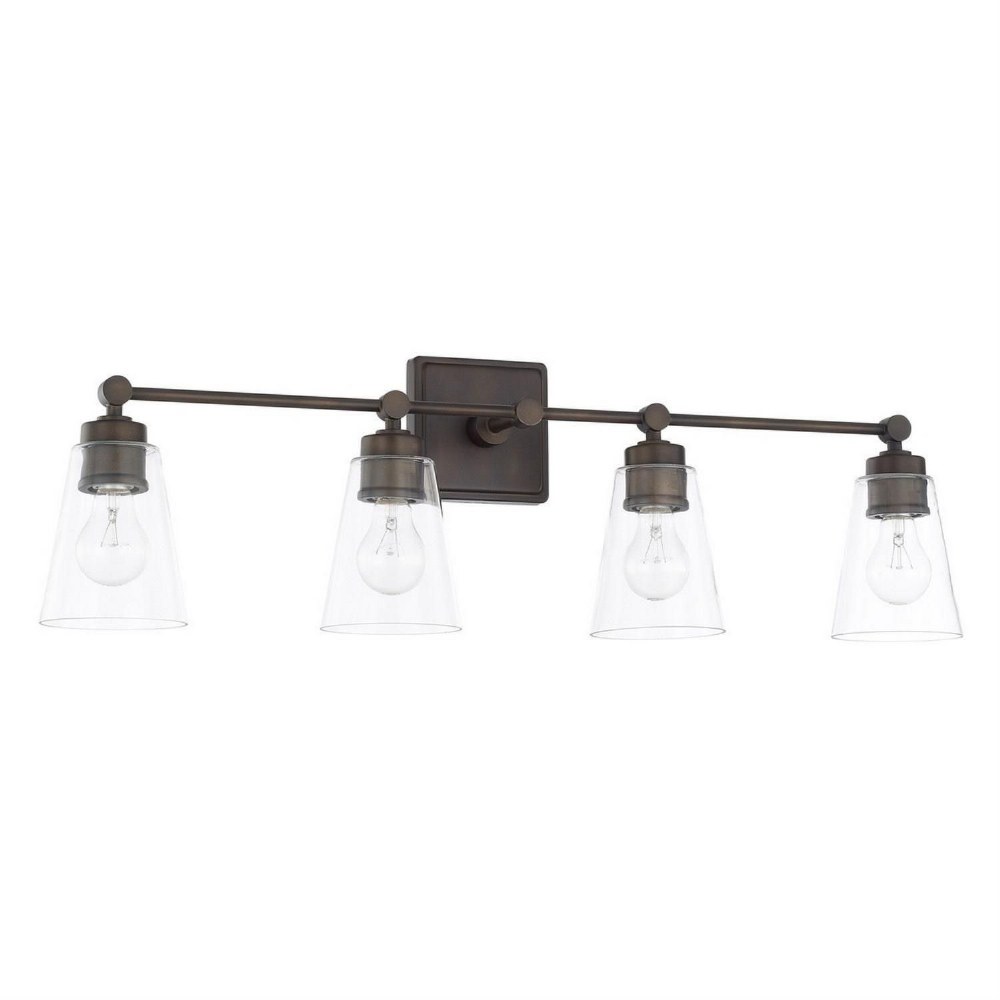 Capital Lighting-121841OB-432-4 Light Transitional Bath Vanity Approved for Damp Locations - in Transitional style - 33 high by 10 wide Old Bronze  Polished Nickel Finish with Clear Glass