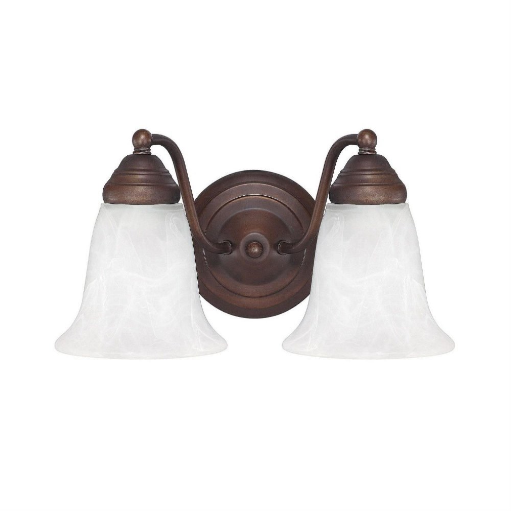 Capital Lighting-1362BB-117-2 Light Traditional Bath Vanity Approved for Damp Locations - in Traditional style - 11 high by 8 wide   Burnished Bronze Finish with White Faux Alabaster Glass