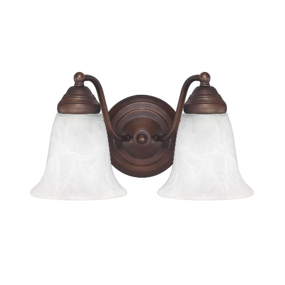 Capital Lighting-1362BB-117-2 Light Traditional Bath Vanity Approved for Damp Locations - in Traditional style - 11 high by 8 wide Burnished Bronze  Burnished Bronze Finish with White Faux Alabaster G