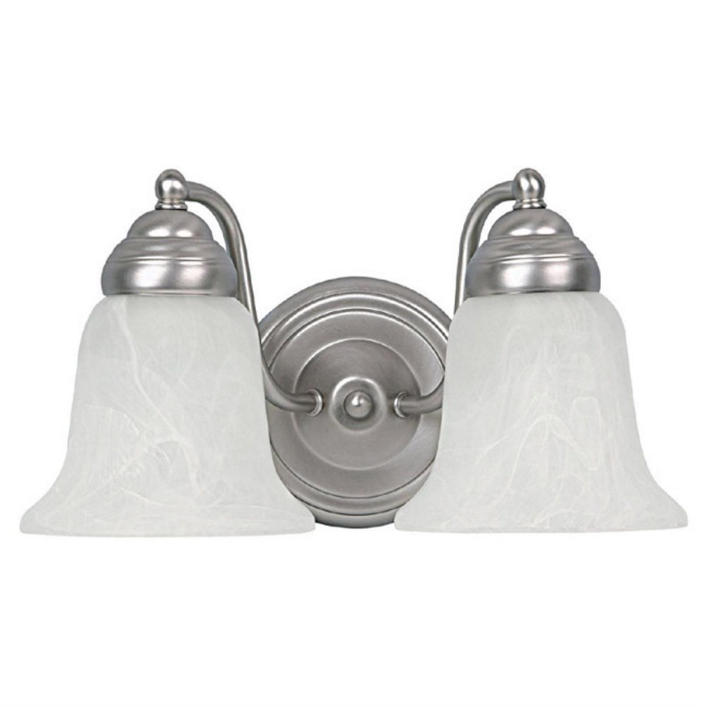 Capital Lighting-1362MN-117-2 Light Traditional Bath Vanity Approved for Damp Locations - in Traditional style - 11 high by 8 wide Matte Nickel  Burnished Bronze Finish with White Faux Alabaster Glass