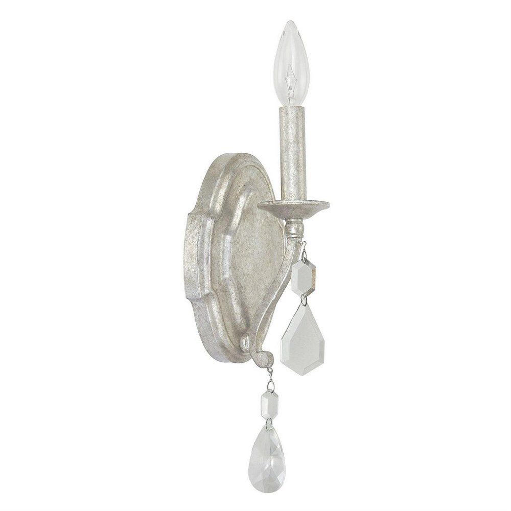 Capital Lighting-1616AS-CR-Blakely - 16.25 Inch 1 Light Wall Sconce - in Traditional style - 5 high by 16.25 wide   Antique Silver Finish with Clear Crystal