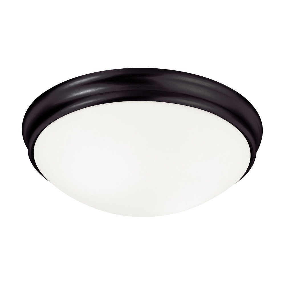 Capital Lighting-2032MB-12 Inch 2 Light Flush Mount - in Modern style - 12 high by 3.5 wide Matte Black  Matte Black Finish with White Glass