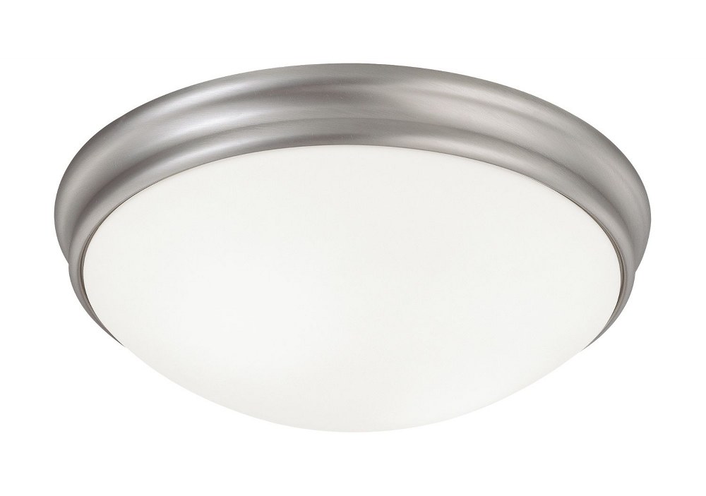 Capital Lighting-2032MN-12 Inch 2 Light Flush Mount - in Modern style - 12 high by 3.5 wide Matte Nickel  Matte Black Finish with White Glass