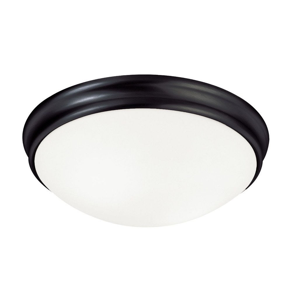 Capital Lighting-2034MB-14 Inch 3 Light Flush Mount - in Modern style - 14 high by 4.25 wide Matte Black  Matte Black Finish with White Glass