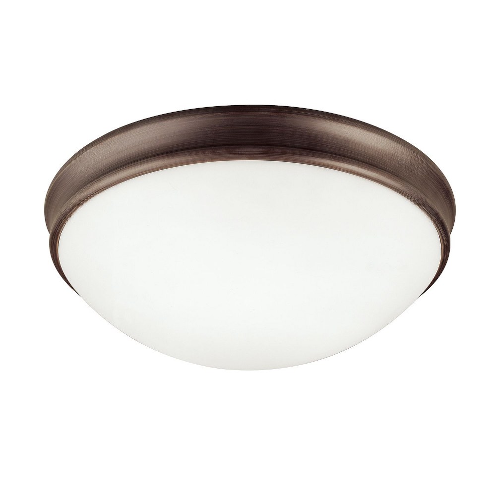 Capital Lighting-2034OR-Three Light Flush Mount   Oil Rubbed Bronze Finish with White Glass