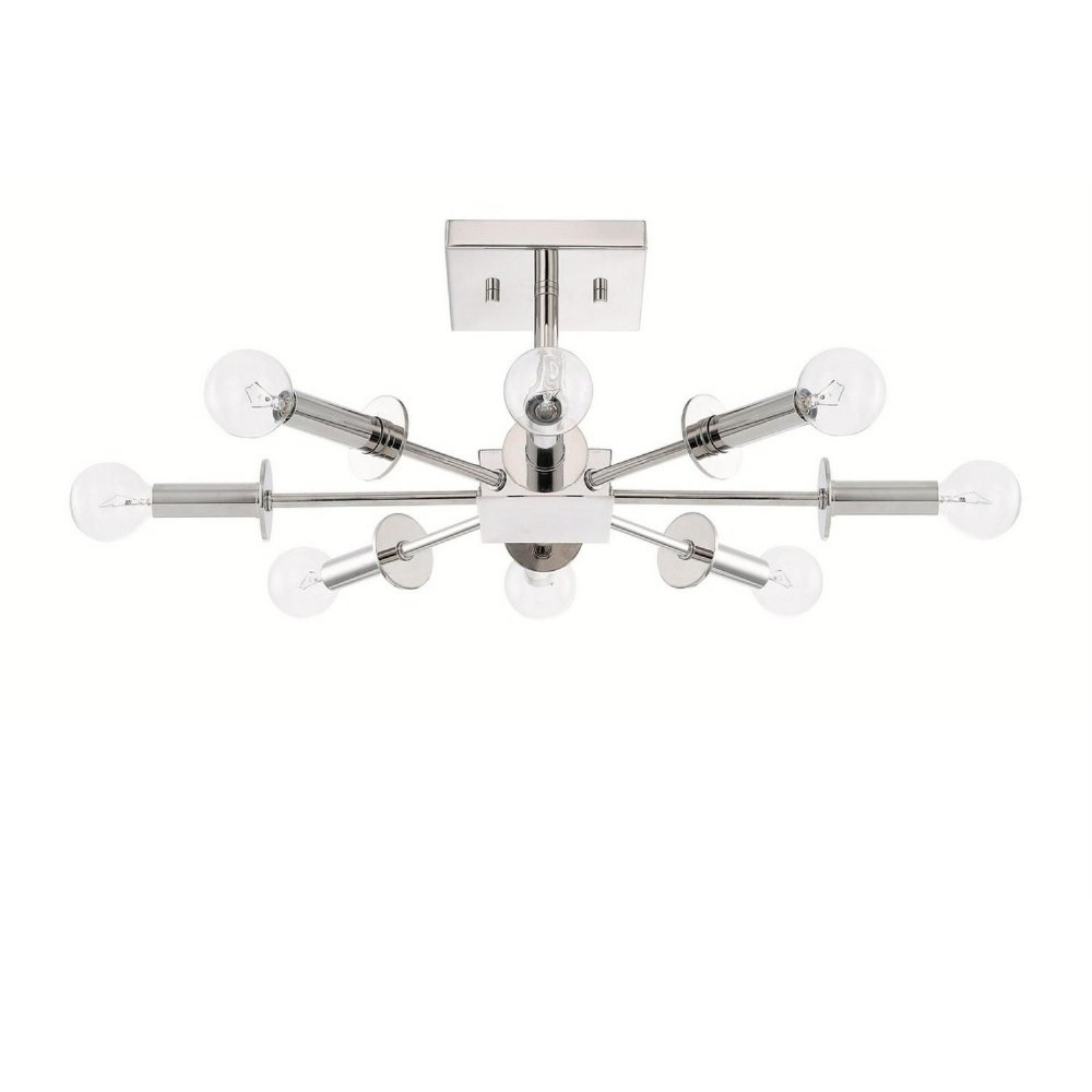 Capital Lighting-219281PN-City - 8 Light Convertible Semi-Flush Mount - in Modern style - 24 high by 15 wide   Polished Nickel Finish