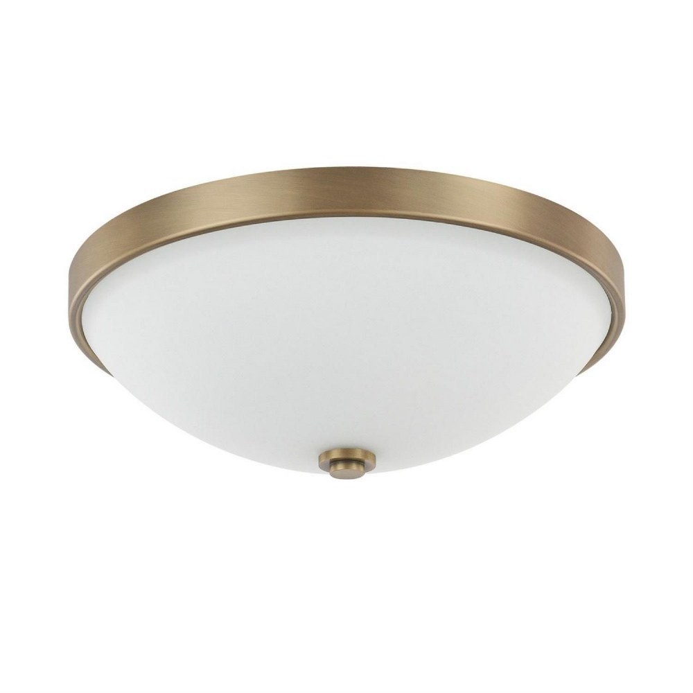 Capital Lighting-2323AD-SW-2 Light Flush Mount 4.5 Inch 2 Light Flush Mount - in Transitional style - 12.5 high by 4.5 wide   Aged Brass Finish with Soft White Glass