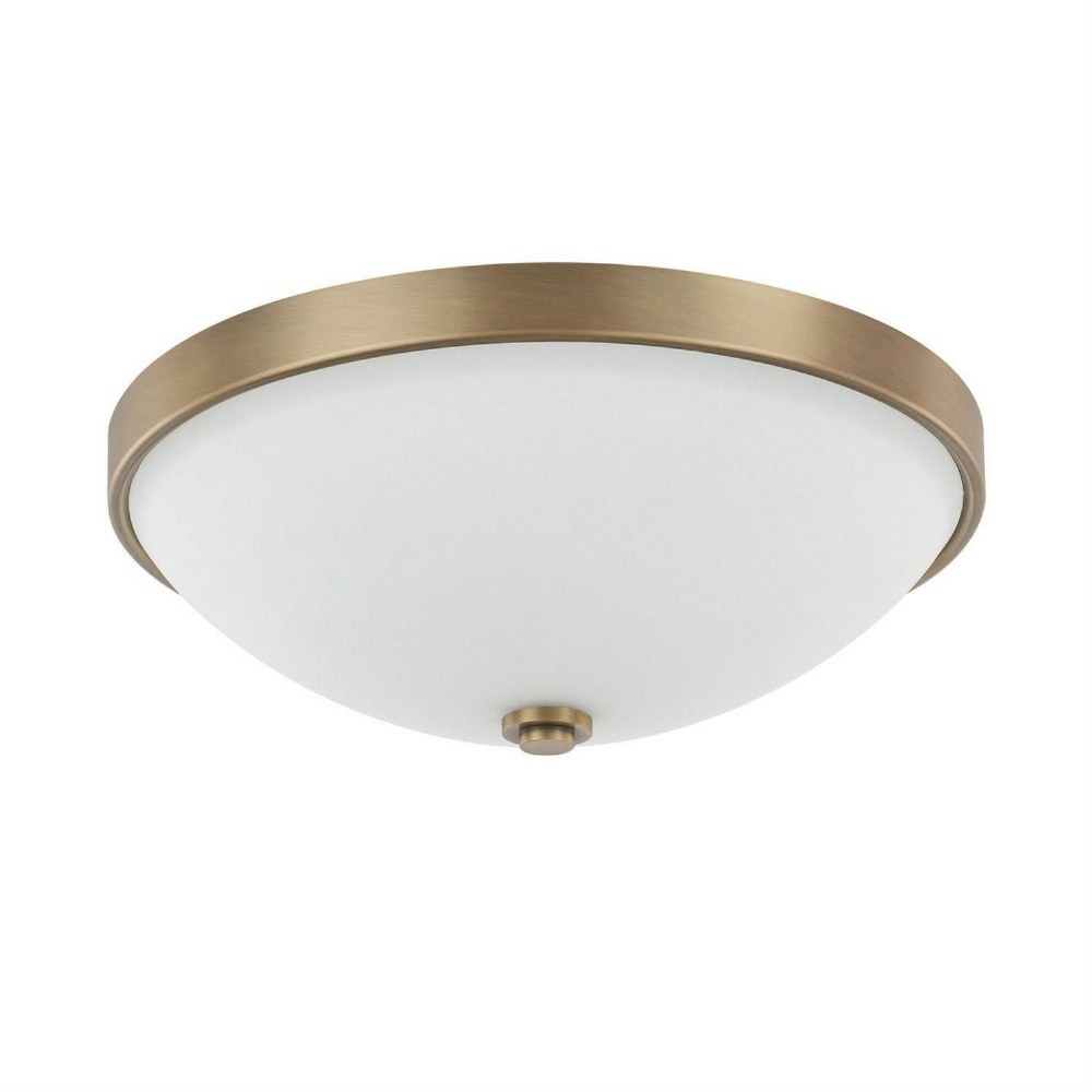 Capital Lighting-2323AD-SW-2 Light Flush Mount 4.5 Inch 2 Light Flush Mount - in Transitional style - 12.5 high by 4.5 wide Aged Brass  Capital Gold Finish with Soft White Glass