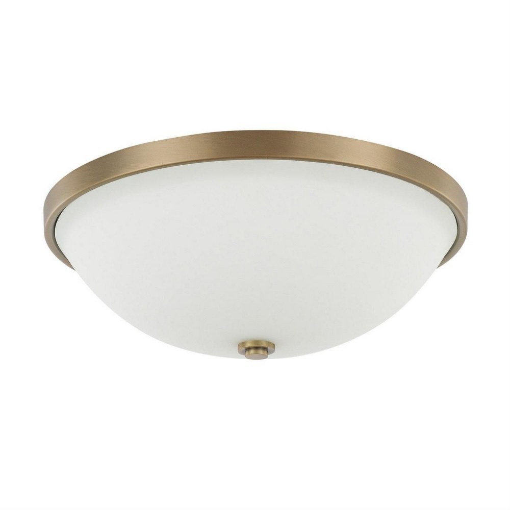 Capital Lighting-2325AD-SW-3 Light Flush Mount 5.25 Inch 3 Light Flush Mount - in Transitional style - 14.75 high by 5.25 wide   Aged Brass Finish with Soft White Glass