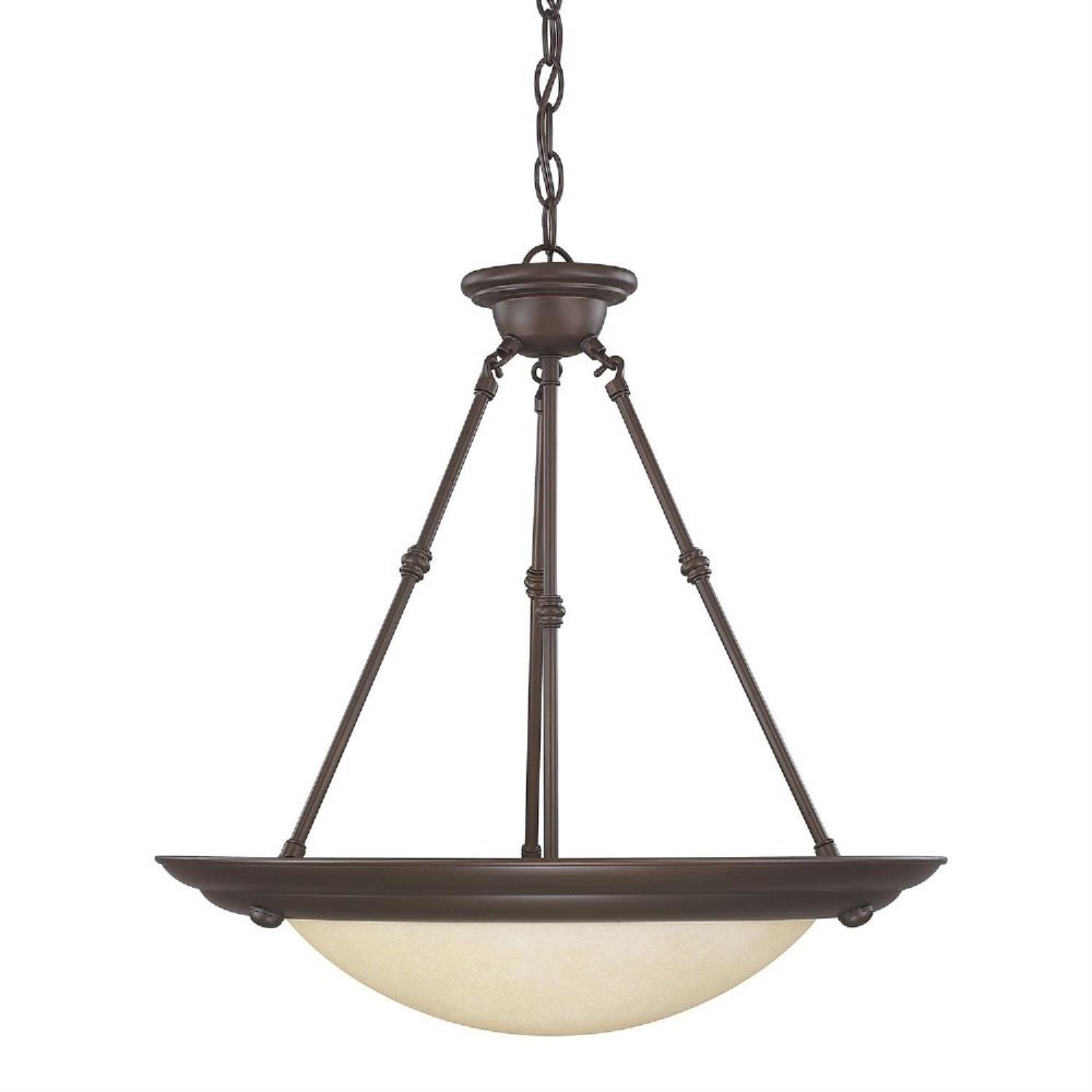 Capital Lighting-2720BB-20 Inch 3 Light Pendant - in Traditional style - 20 high by 20.75 wide Burnished Bronze  Burnished Bronze Finish with Mist Scavo Glass