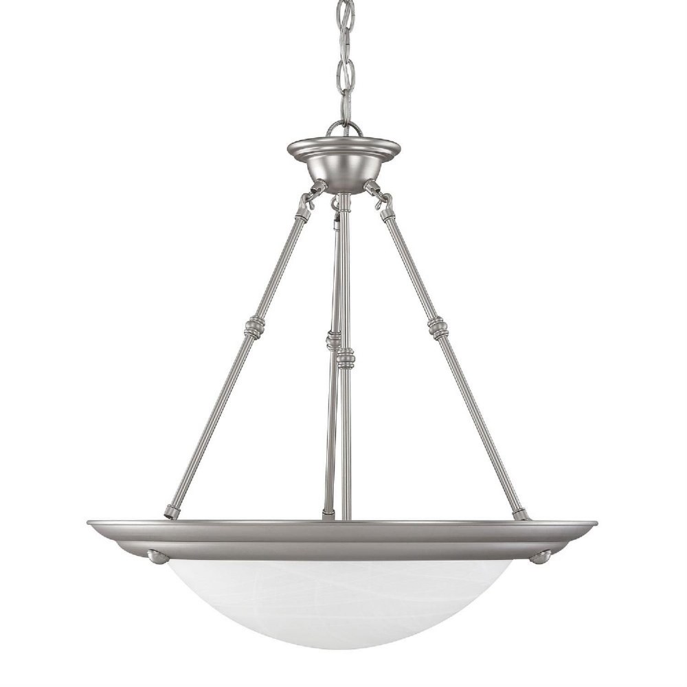 Capital Lighting-2720MN-20 Inch 3 Light Pendant - in Traditional style - 20 high by 20.75 wide Matte Nickel  Burnished Bronze Finish with Mist Scavo Glass