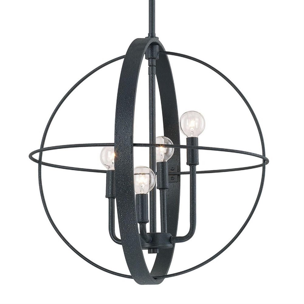 Capital Lighting-312541BI-18.5 Inch 4 Light Pendant - in Industrial style - 18.5 high by 69.5 wide   Black Iron Finish