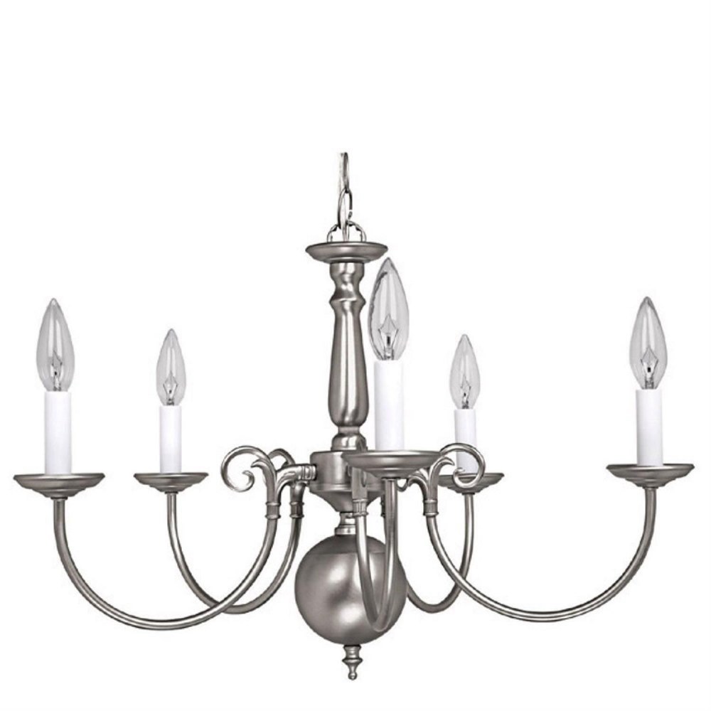 Capital Lighting-3125MN-Chandelier 5 Light Matte Nickel - in Traditional style - 24 high by 17 wide   Chandelier 5 Light Matte Nickel - in Traditional style - 24 high by 17 wide