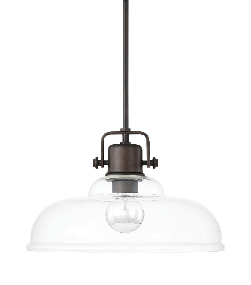 Capital Lighting-319911BB-1 Light Pendant 15.75 Inch 1 Light Pendant - in Transitional style - 15.5 high by 15.75 wide Burnished Bronze  Brushed Nickel Finish with Clear Glass