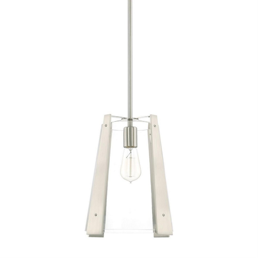 Capital Lighting-319912BN-1 Light Pendant 19.75 Inch 1 Light Pendant - in Transitional style - 10.5 high by 19.75 wide   Brushed Nickel Finish with Clear Glass