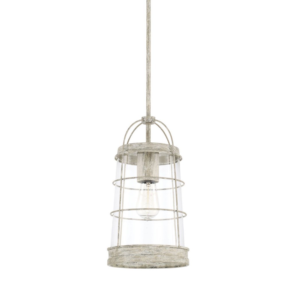 Capital Lighting-327411MS-Beaufort - 8 Inch 1 Light Pendant - in Transitional style - 8 high by 65.75 wide Mystic Sand  Nordic Grey Finish with Clear Glass